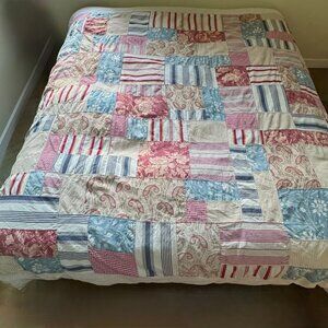 Eddie Bauer HOME Patchwork DUVET 90s Y2K LINEN COTTON #2508 KING Comforter Cover